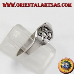 Bague en argent, pentagone perforé petite