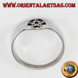 Silver ring, small perforated pentacle