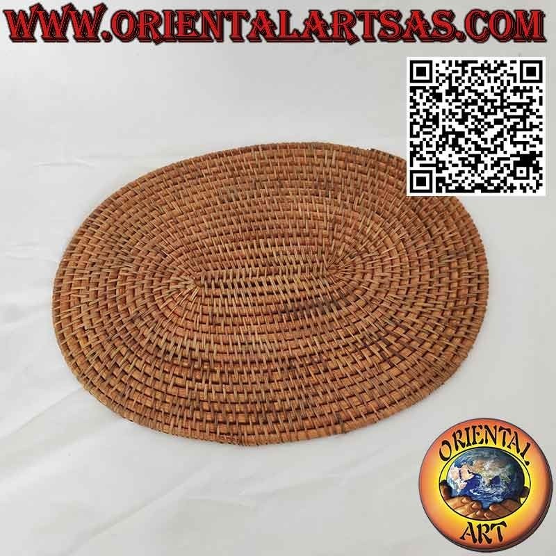 Trivet Oval placemat in rolled rattan wicker