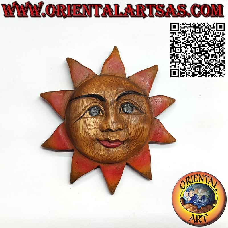 Sol de pared en madera maciza teñida con colores cálidos de Ø cm.13