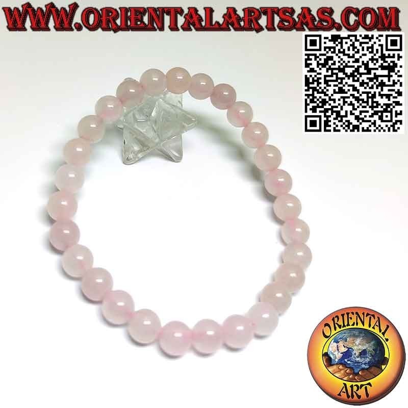Bracciale Quarzo Rosa Naturale 7mm Elastico | Comfort & Stile