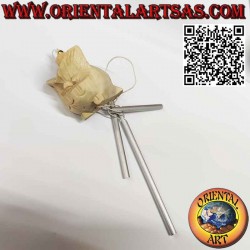 Eulen-Windspiel aus Holz mit 3 Schilfrohren, süßer und entspannender Klang