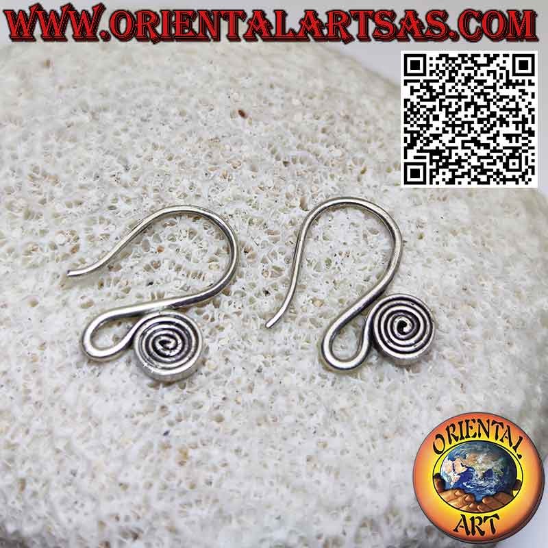 Karen handmade silver "S" hook spiral earrings