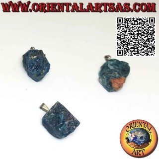 Pendentif en apatite naturelle brute avec crochet à clou en métal hypoallergénique