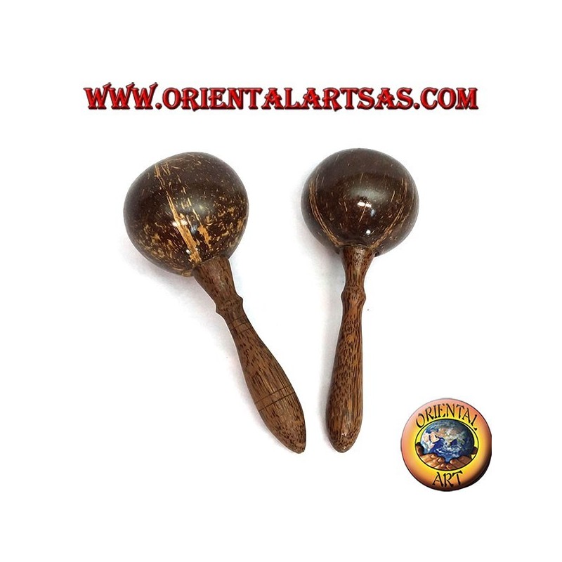 Paar Maracas in Kokosnuss