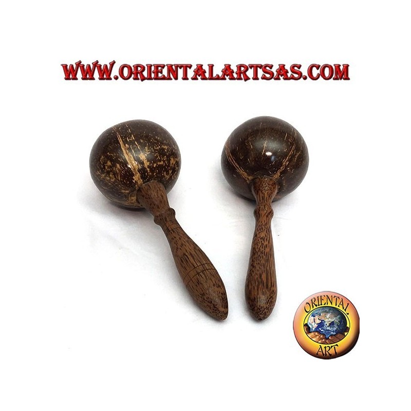 Paar Maracas in Kokosnuss