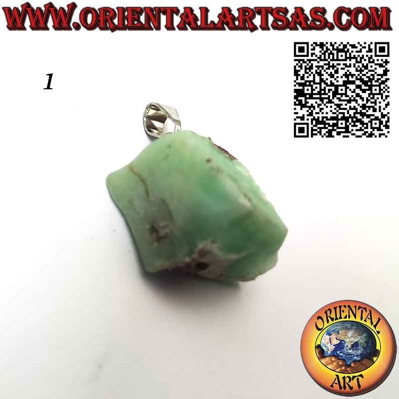 Pendentif Chrysoprase Brute Naturelle - Hypoallergénique