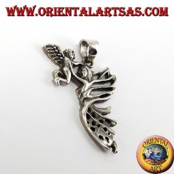 Pendiente de hadas de plata con el ángel