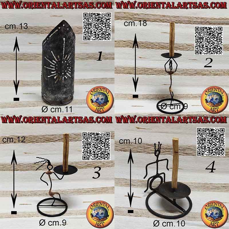 Burner for Palo Santo sticks of incense in wrought iron