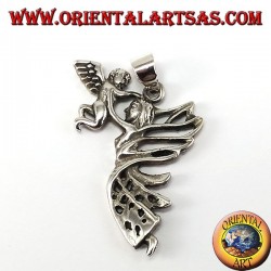 Silver pendant, Fairy with angel
