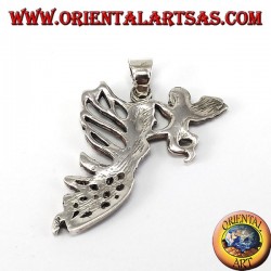 Silver pendant, Fairy with angel