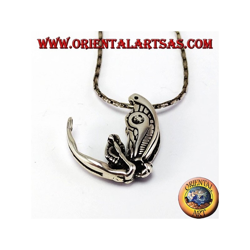 Silver pendant, Fairy in flight