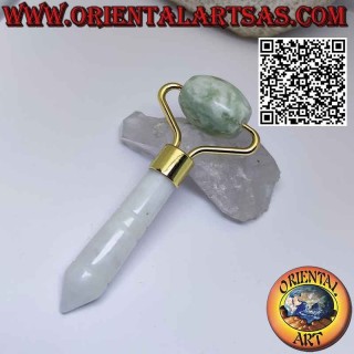 Rodillo de masaje "Face roller" en Jade natural para pequeños Gua Sha