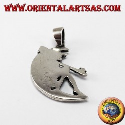 Silver pendant, Fairy with magic wand on the moon