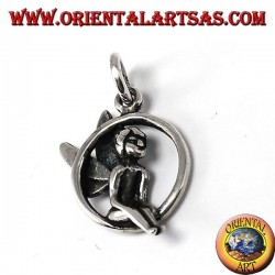 Pendentif argent, Fée assise en cercle