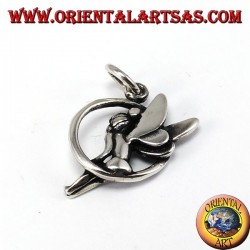 Silver pendant, Fairy sitting in the circle