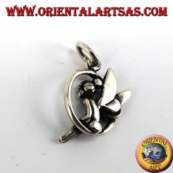 Pendentif argent, Fée assise en cercle