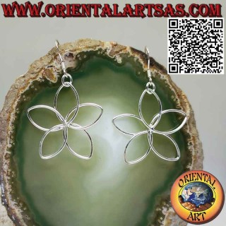Boucles d'oreilles en forme de marguerite en fil d'argent 925‰
