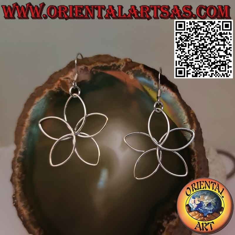 Boucles d'oreilles en forme de marguerite en fil d'argent 925‰