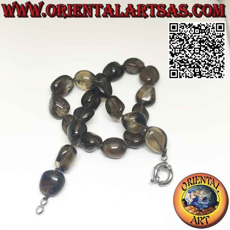 Natur Rauchquarz Choker Rohstein Silber | Oriental Art