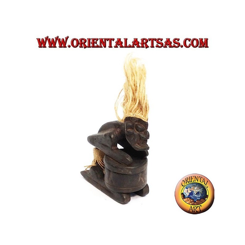 statuetta tribale in legno a scatola richiudibile