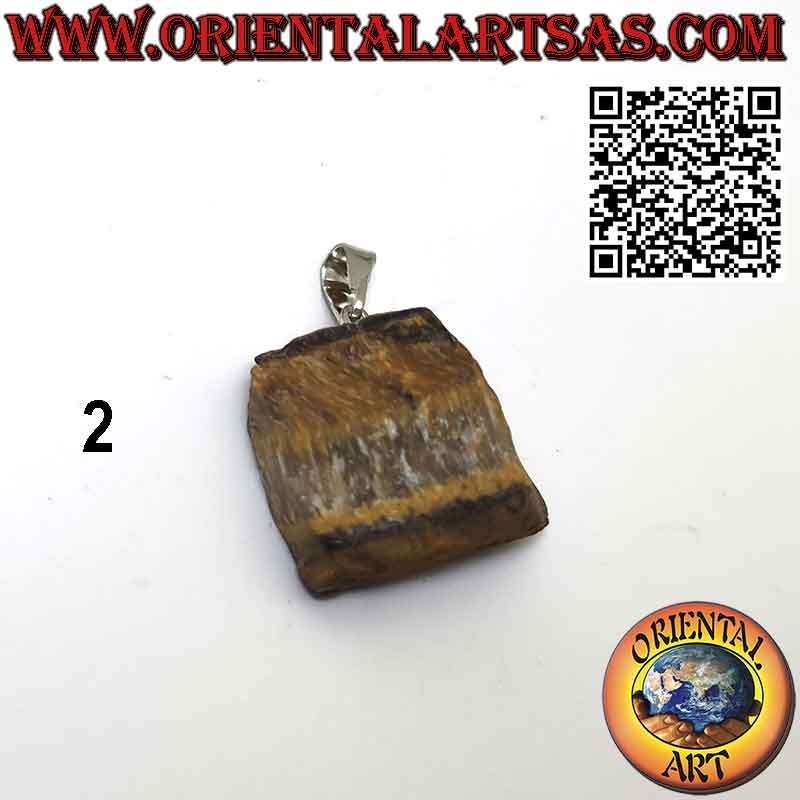 Colgante Ojo de Tigre Bruto Natural Hipoalergénico