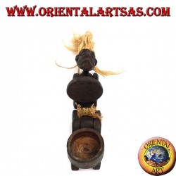 Tribal wooden statuette with reclosable box