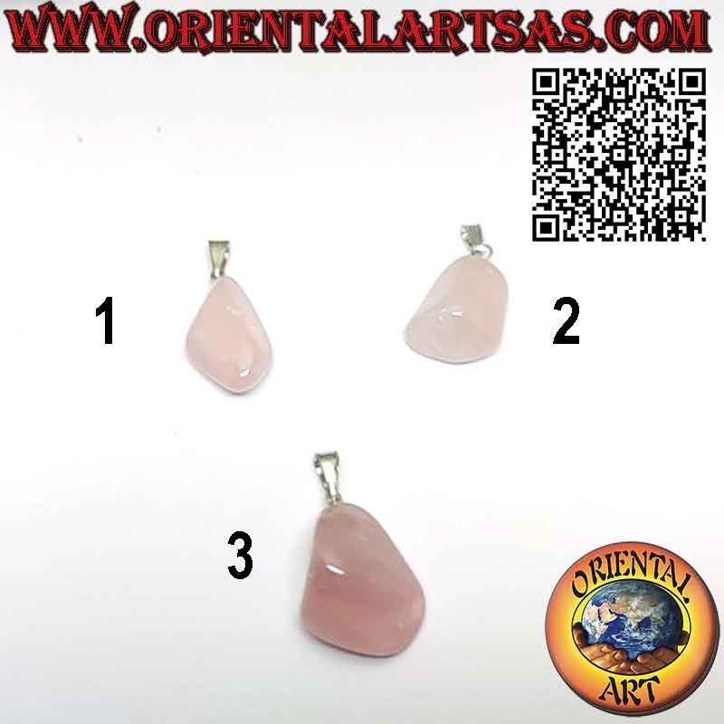 Pendentif Quartz Rose Naturel Roulé Hypoallergénique