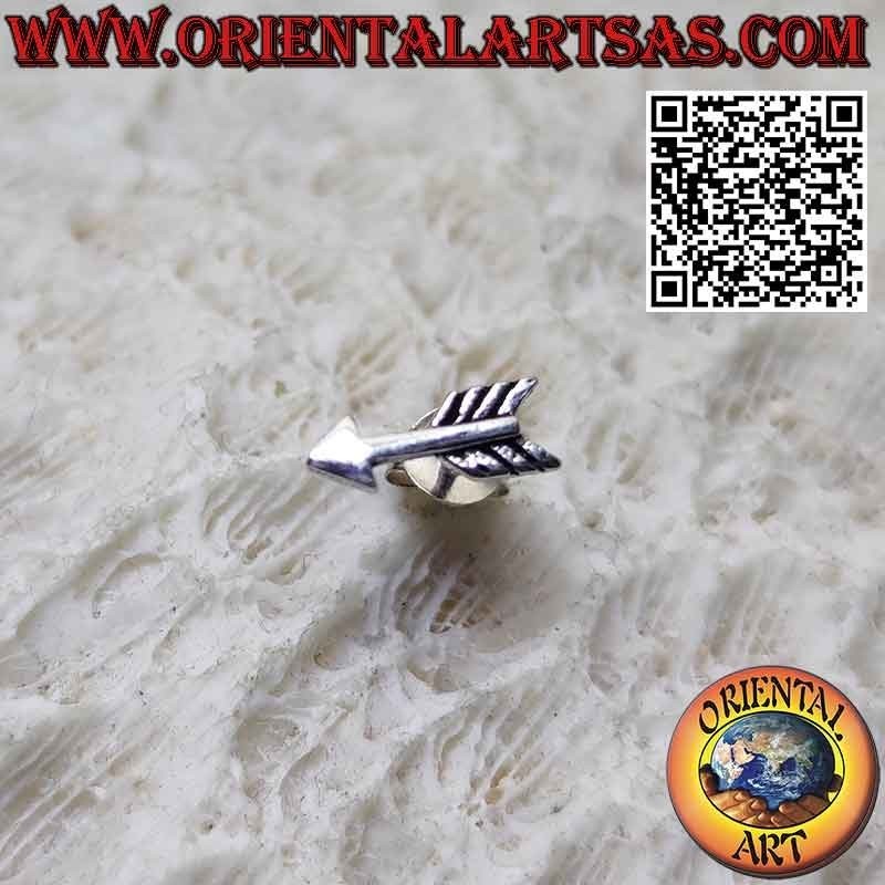 Mini clou d'oreille en forme de flèche en argent massif 925