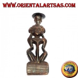 Figurine en bois femme tribale bougeoirs