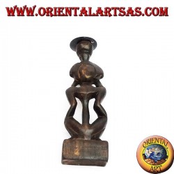 Figurine en bois femme tribale bougeoirs