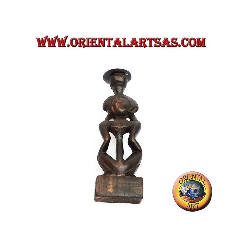 Figurine en bois femme tribale bougeoirs