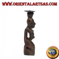 Figurine Tribal supports de bougie en bois