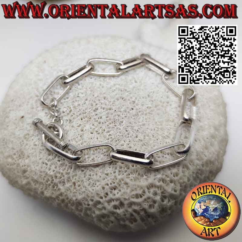 Grand bracelet chaîne ovale en argent 925 ‰ hypoallergénique