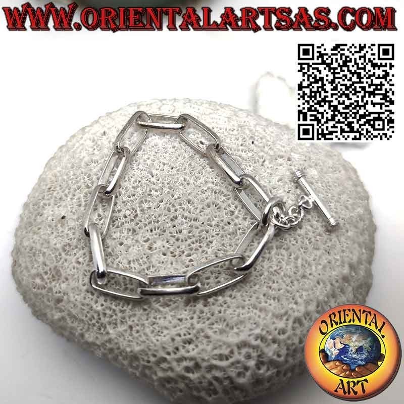 Gran pulsera de cadena ovalada de plata hipoalergénica 925 ‰