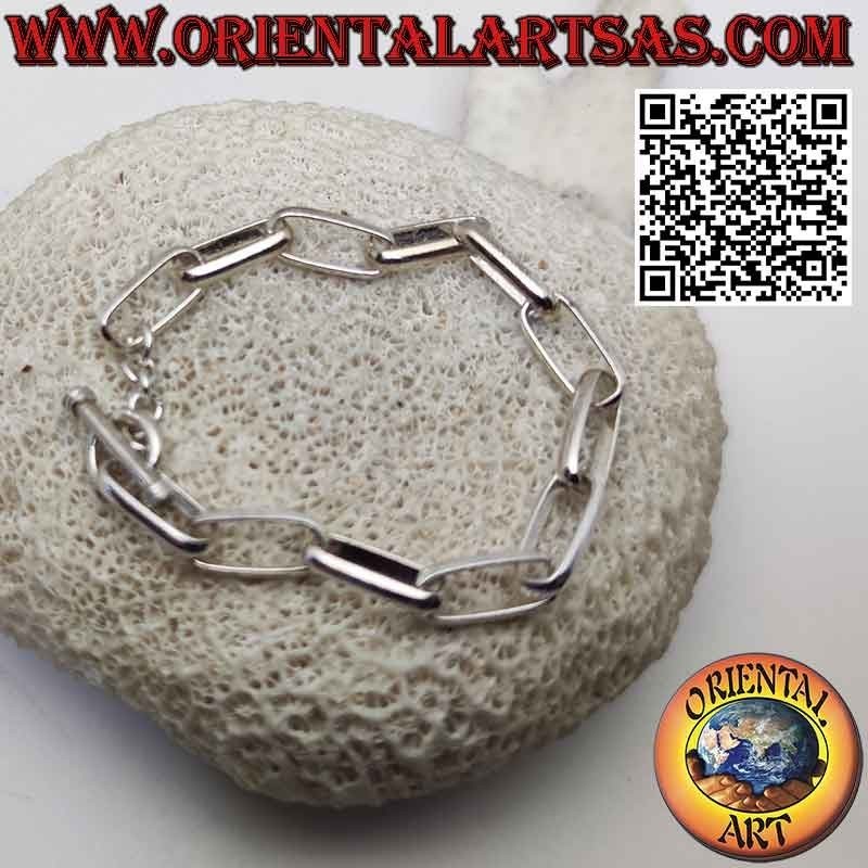 Grand bracelet chaîne ovale en argent 925 ‰ hypoallergénique
