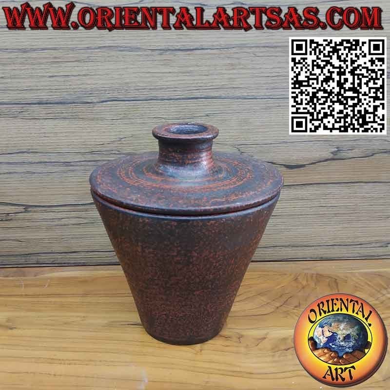Jarrón porta flores con tapa troncocónica