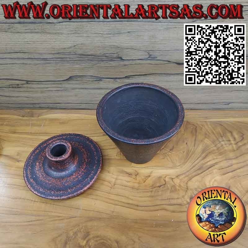 Flower holder vase with truncated cone shaped cap