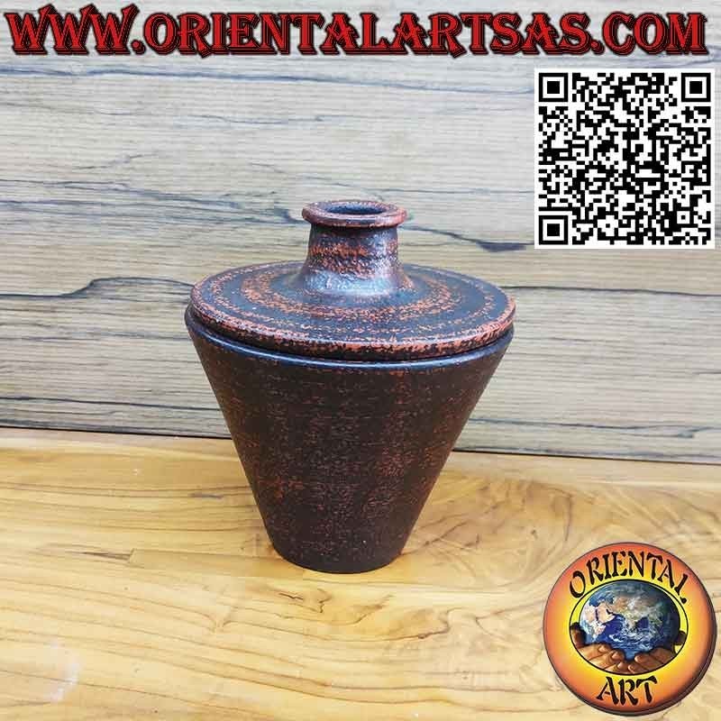 Blumenvase mit kegelstumpfförmigem Deckel