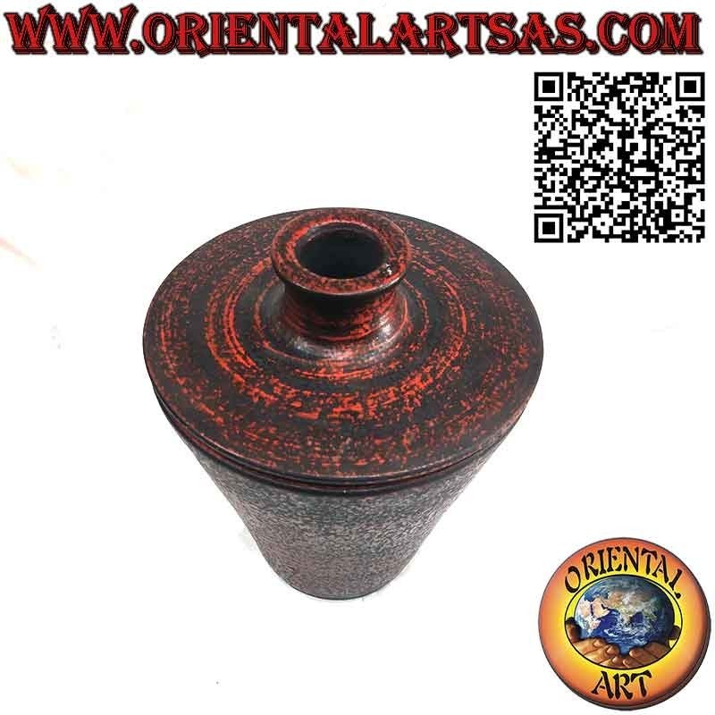Jarrón porta flores con tapa troncocónica