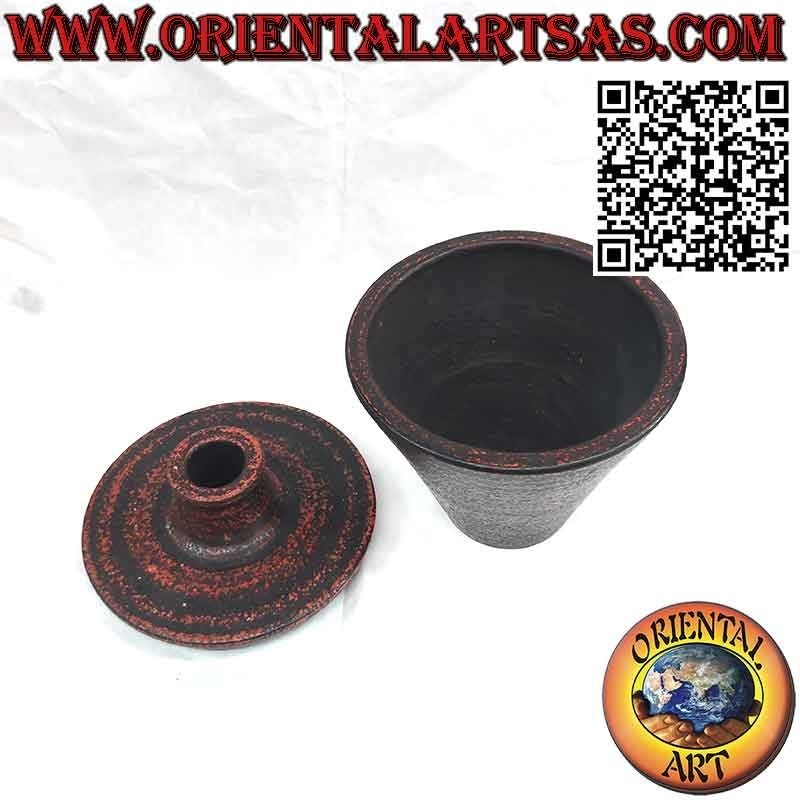 Flower holder vase with truncated cone shaped cap