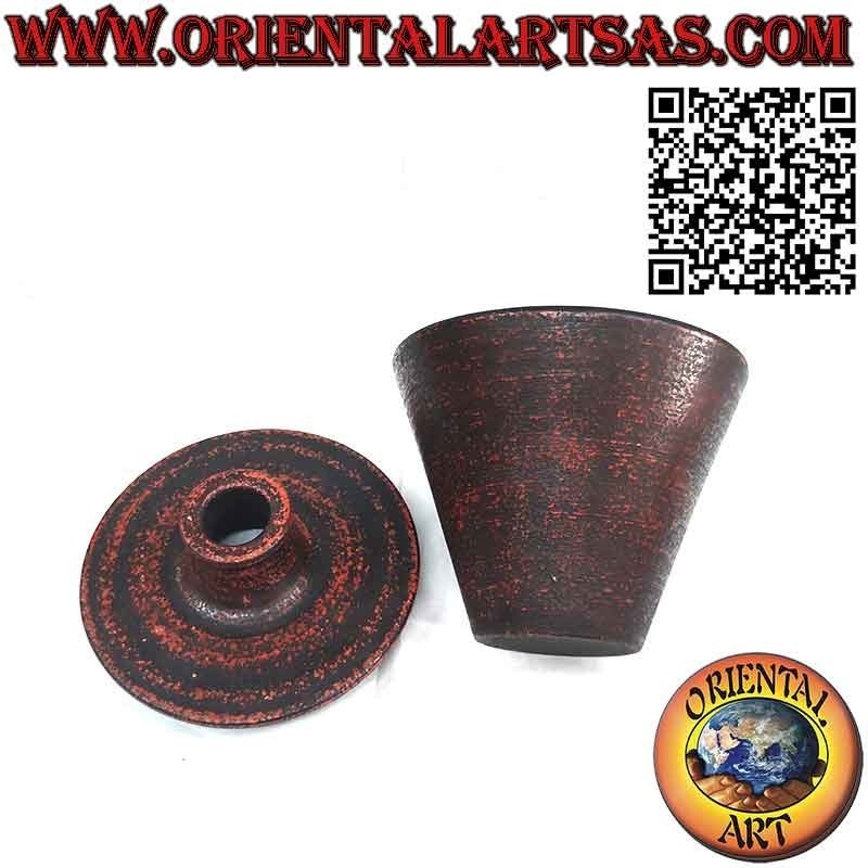 Jarrón porta flores con tapa troncocónica