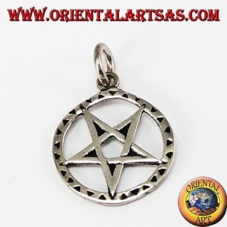 Pendentif d'argent inversé pentagone avec pointe vers le bas
