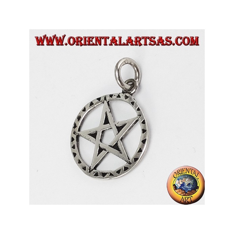 Pendentif d'argent inversé pentagone avec pointe vers le bas