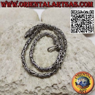 Silver necklace, snake BOROBUDUR Byzantine link cm 40 * mm 4