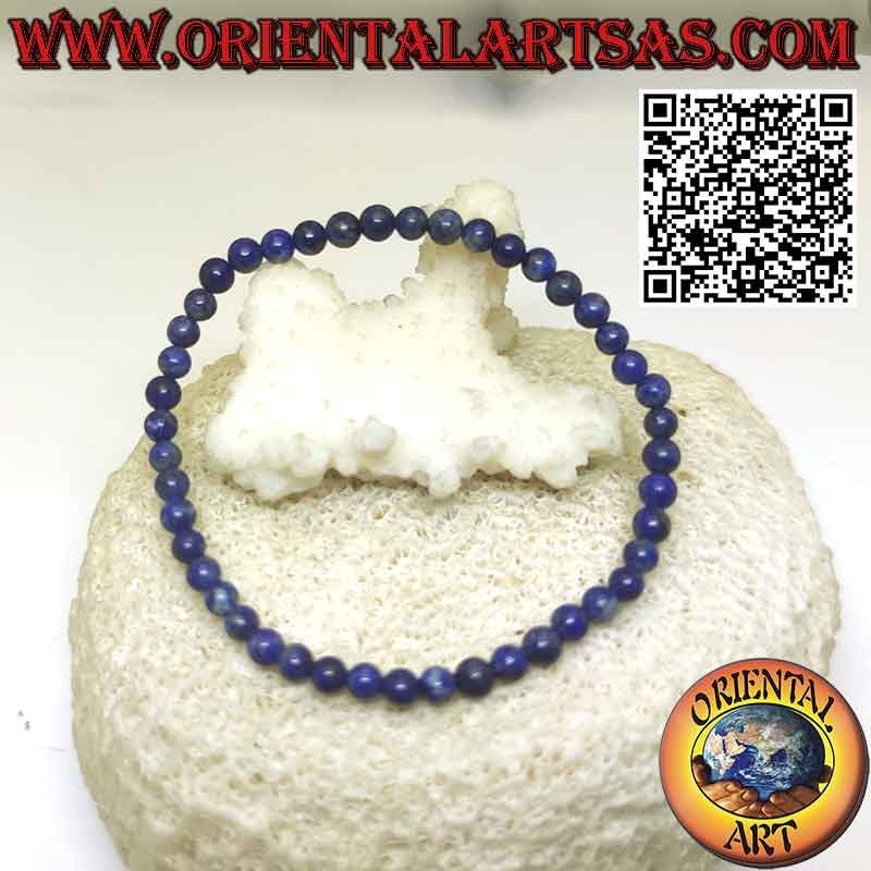 Natur Lapislazuli Armband Afghanisch 4mm | Elastisch