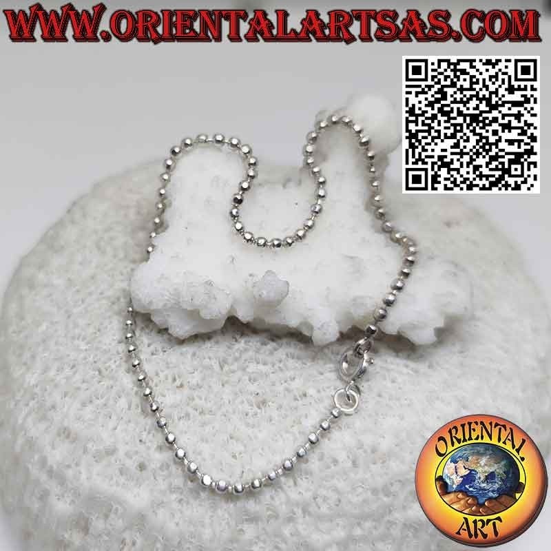 Leuchtendes Armband mit 2 mm Diamantkugeln aus massivem 925‰ Silber