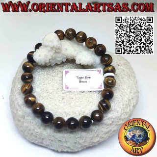Bracciale Occhio di Tigre Naturale 8mm con Elastico