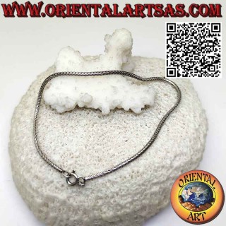 2 mm square Indonesian snake bracelet in solid 925‰ silver