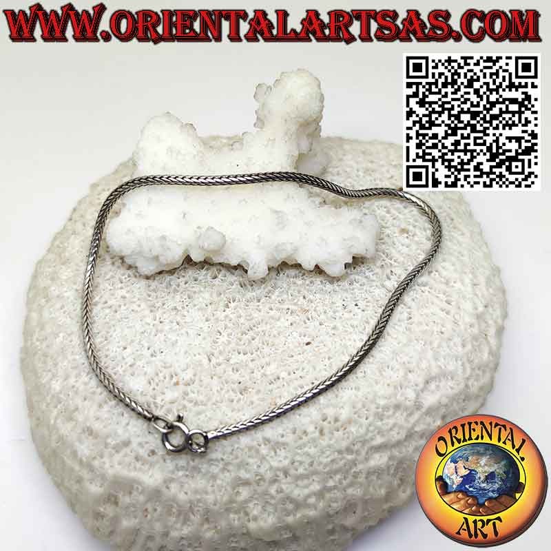 Pulsera serpiente de Indonesia cuadrada de 2 mm en plata maciza 925‰